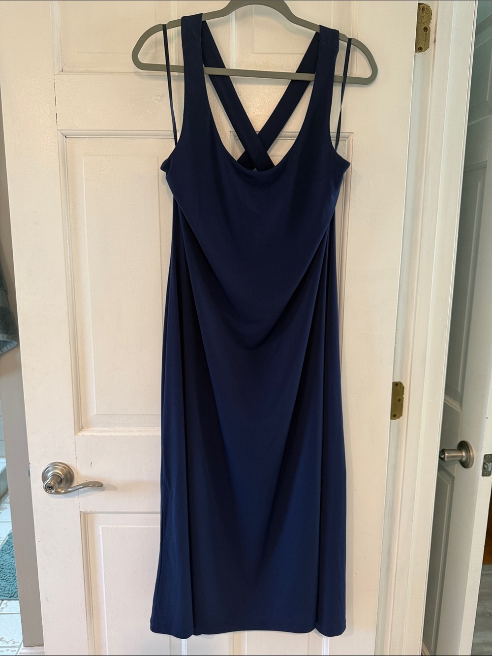 Banana Republic Navy Crossback Midi Dress